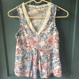 Anthropologie “Deletta” Floral Peplum Top